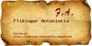 Flikinger Antonietta névjegykártya
